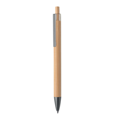 Push button bamboo pen