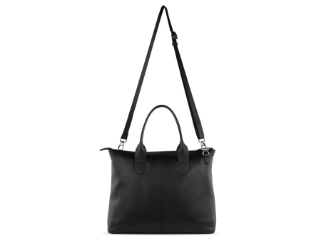 Сумка-шоппер BUGATTI ЭЛЬЗА | ELSA, чёрная, воловья кожа/полиэстер, 46х11х31,5 см