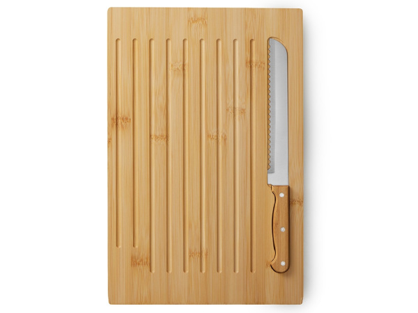 Разделочная доска из бамбука Круста с хлебным ножом