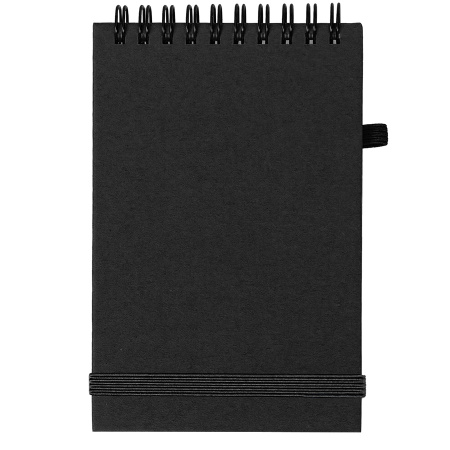 Блокнот на спирали MEMO, размер 95х145 мм, черный, блок в клетку