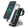 Беспроводное зарядное устройство 3 в 1 Easy Charge, Magsafe wireless 15 W, Iwatch&TWS 2,5W/5W, черный
