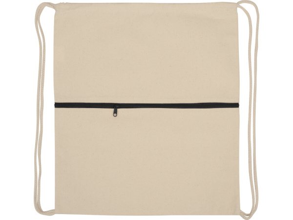 Рюкзак-мешок хлопковый Lark с цветной молнией