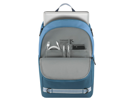 Рюкзак WENGER Tyon 15.6, голубой, переработанный ПЭТ/Полиэстер, 32х18х48 см, 23 л.