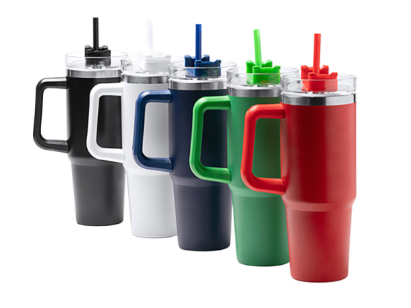 Термокружка Крэнстон с двойными стенками из переработанной нержавеющей стали, белый