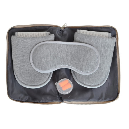 Набор дорожный "Релакс", серый; 20х15 см;  хлопок/нейлон Набор дорожный "Релакс", серый; 20х15 см;  хлопок/нейлон