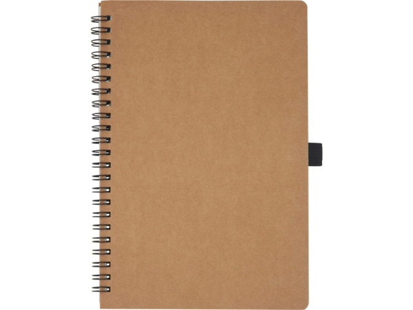 Блокнот Cobble на пружине, формат A5, изготовленный из переработанного картона, с листами из каменной бумаги, натуральный