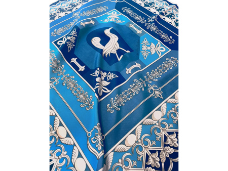 Платок Птица дивная, синий