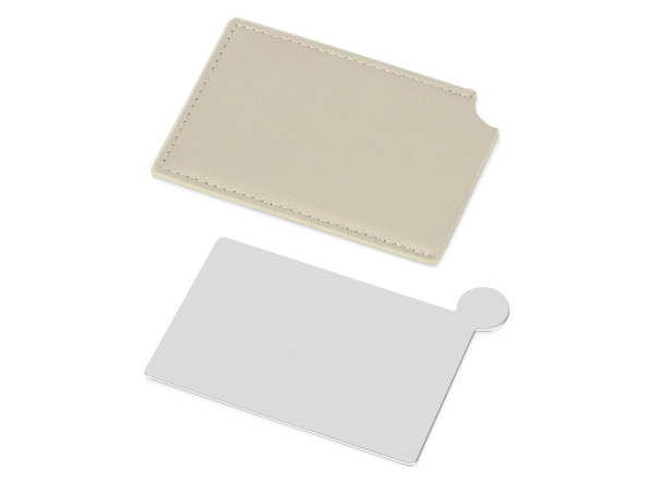 Зеркало в чехле Style, серебристый/бежевый