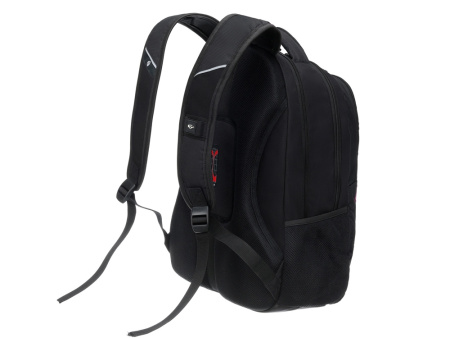 Рюкзак TORBER ПРОРЫВ с отделением для ноутбука 15, чёрный/бордовый, полиэстер 600D, 35x20x47 см, 33л