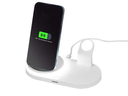 Складная зарядная станция с беспроводной зарядкой Flashport, 15 Вт, белый (Р) Складная зарядная станция с беспроводной зарядкой Flashport, 15 Вт, белый (Р)