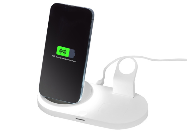 Складная зарядная станция с беспроводной зарядкой Flashport, 15 Вт Складная зарядная станция с беспроводной зарядкой Flashport, 15 Вт