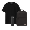 Набор с одеждой Крис (KRIS) (футболка, рюкзак, бутылка), черный, 3XL