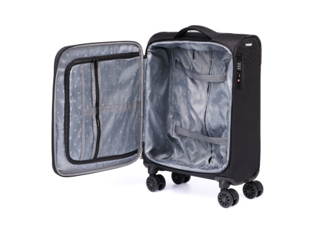 Чемодан TORBER БРОСНО, чёрный, нейлон 600D, 36,5 х 20 х 54 см, 32 л