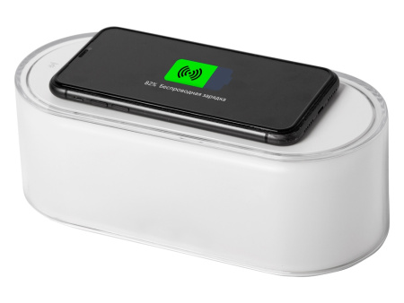 Ночник с беспроводной зарядкой и RGB подсветкой Miracle, 15 Вт, белый (Р) Ночник с беспроводной зарядкой и RGB подсветкой Miracle, 15 Вт, белый (Р)