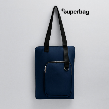Шоппер Superbag Pocket (темно-синий с черным)