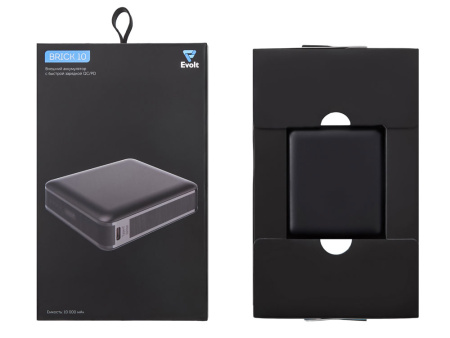 Внешний аккумулятор Brick 10 с быстрой зарядкой QC/PD, 10000 мАч, черный