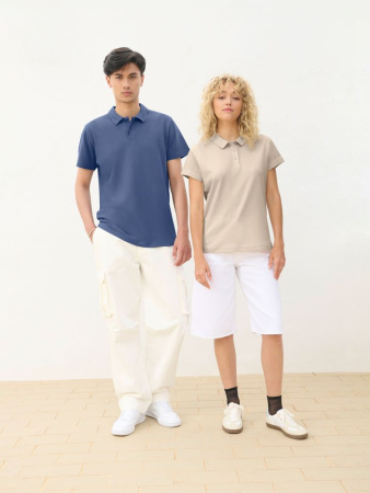 Рубашка поло унисекс Pulse, бежевая (льняная), размер S