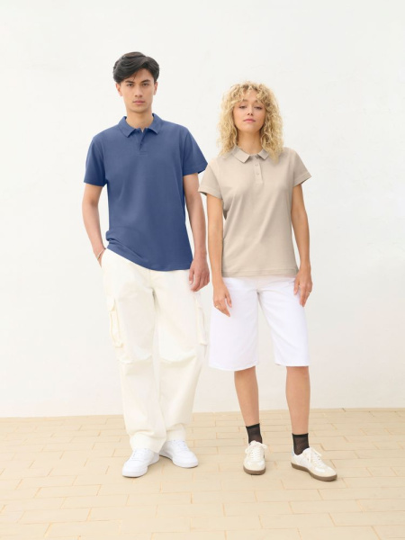 Рубашка поло унисекс Pulse, бежевая (льняная), размер S