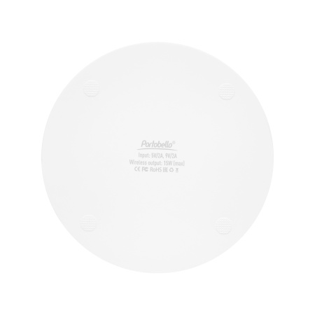 Беспроводное зарядное устройство с подсветкой 15W Auris, белое Беспроводное зарядное устройство с подсветкой 15W Auris, белое