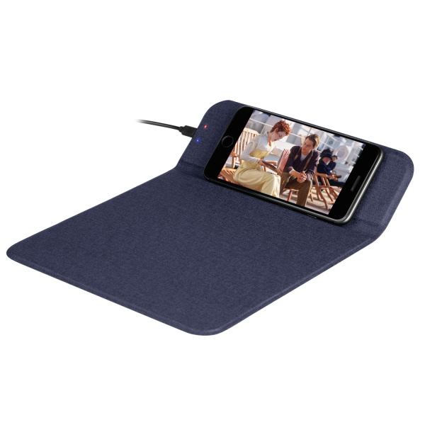 Коврик для мыши с беспроводным зарядным устройством 15W Honor, синий Коврик для мыши с беспроводным зарядным устройством 15W Honor, синий