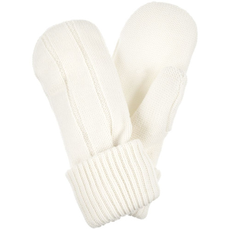 Варежки Knit Beat, белые (молочные), размер S/M