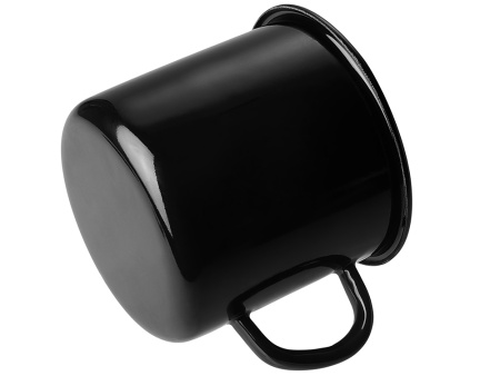 Кружка эмалированная с ободком, черная