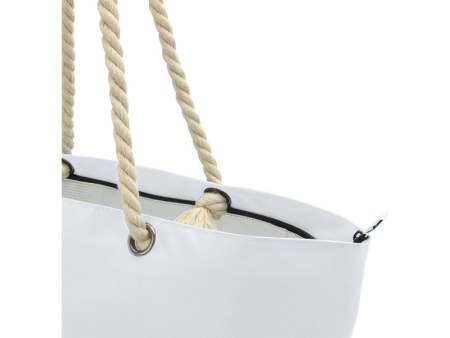 Panama пляжная эко-сумка-холодильник из переработанного материала, с ручками-шнурками 23L, белый