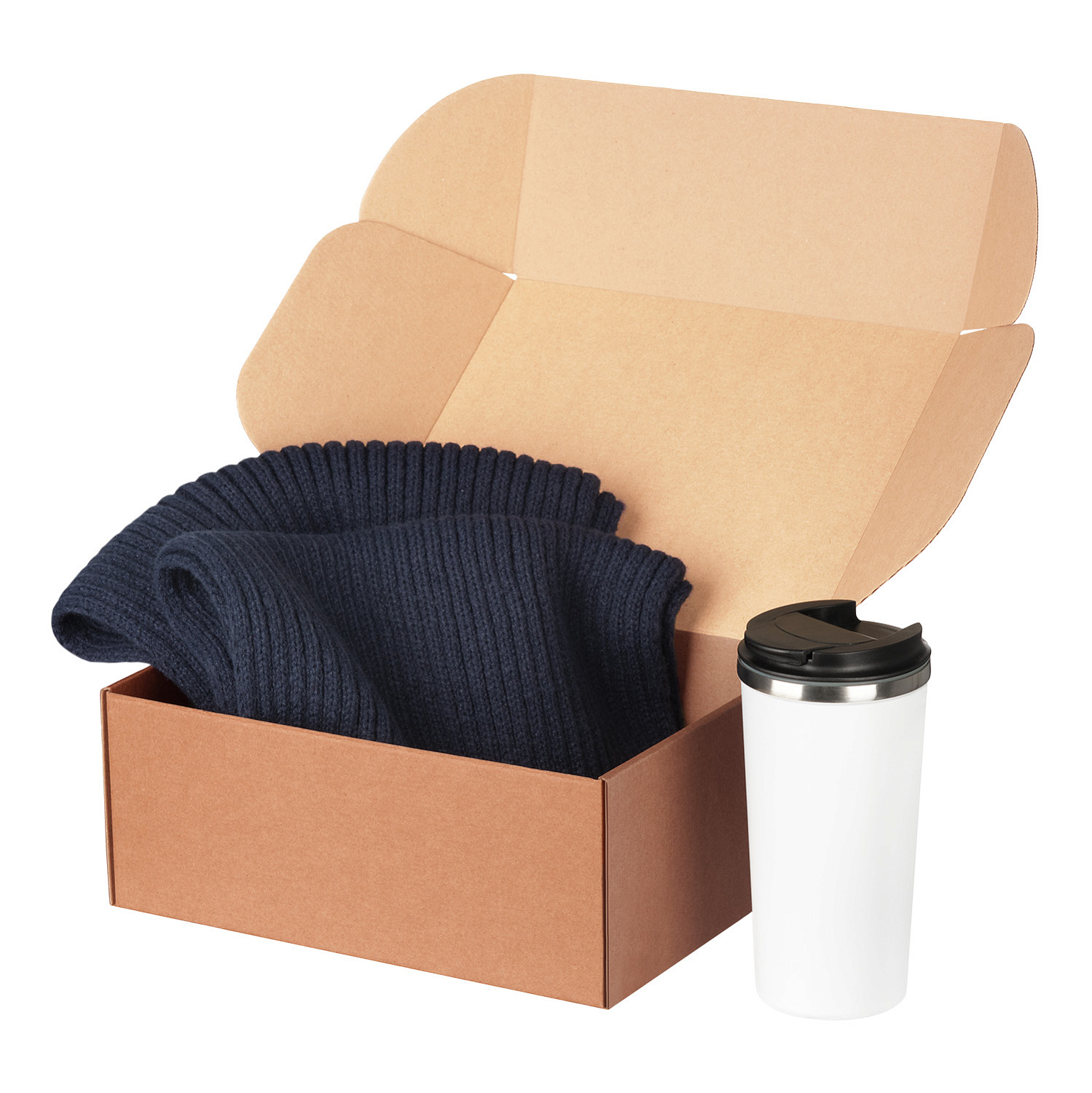 Подарочный набор Forges, черный (шарф, термокружка)