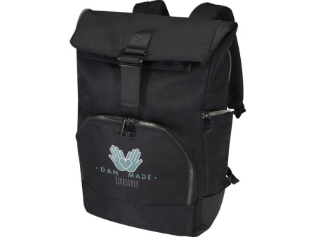 Рюкзак Rhine 15 GRS со сворачивающимся верхом на 18 л из материала, переработанного по стандарту GRS, сплошной черный