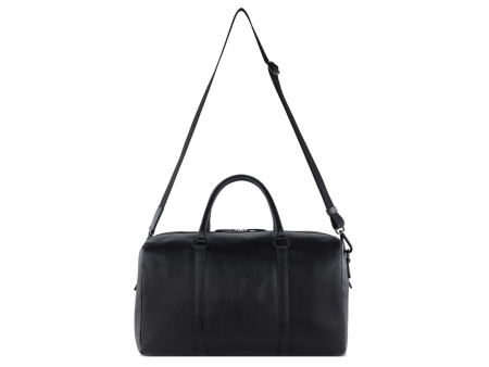 Сумка дорожная BUGATTI КЛАРК | CLARK, чёрная, воловья кожа/полиэстер, 45х20х27,5 см, 24 л