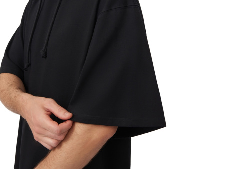 Худи оверсайз с коротким рукавом Warsaw унисекс, черный