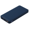 Внешний аккумулятор (powerbank)  «WeCharge Soft Touch»,  10 000 mAH, Power Delivery (PD) 25.5W, со светящимся логотипом после гравировки, c цифровым дисплеем для контроля заряда, темно-синий