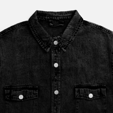 Куртка джинсовая O3, черная, размер 3XL/4XL