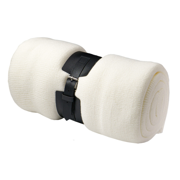 Плед  "Belt"; белый; 130 х 180 см; 100% акрил, с поясом