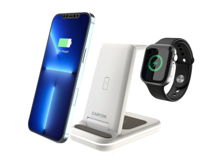 Беспроводное зарядное устройство 3-в-1 CANYON WS-304 (CNS-WCS304B), 15W, бежевый Беспроводное зарядное устройство 3-в-1 CANYON WS-304 (CNS-WCS304B), 15W, бежевый