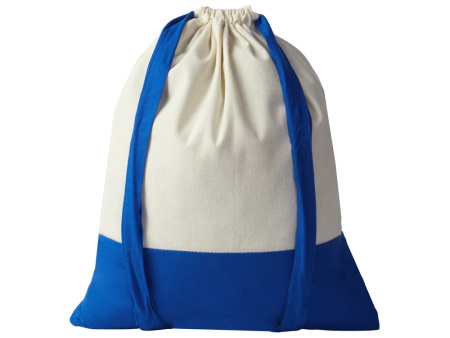 Рюкзак-мешок Cotton из хлопка 170 г, натуральный/синий