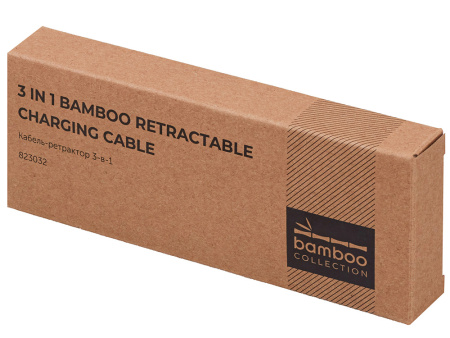 Универсальный кабель с ретрактором 3-в-1 Retrax, черный Универсальный кабель с ретрактором 3-в-1 Retrax, черный