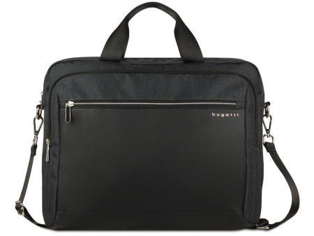 Портфель мужской BUGATTI Sera, антрацитовый, полиэстер, 40х11х34 см