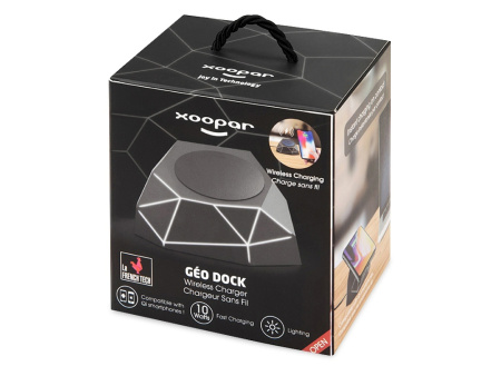 Док-станция Geo Dock с быстрой беспроводной зарядкой, черный с белой подсветкой. XOOPAR Док-станция Geo Dock с быстрой беспроводной зарядкой, черный с белой подсветкой. XOOPAR