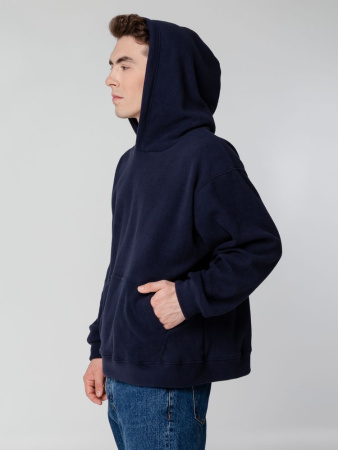 Худи флисовое унисекс Manakin, темно-синее, размер XL/2XL Худи флисовое унисекс Manakin, темно-синее, размер XL/2XL