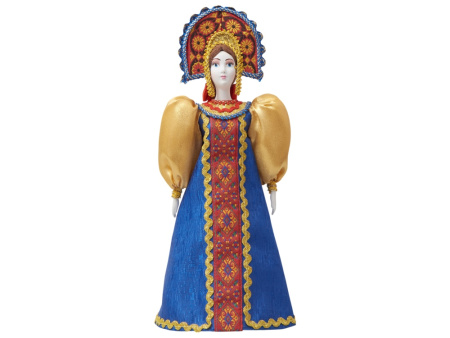 Подарочный набор: кукла фарфоровая, крем-мед, синий