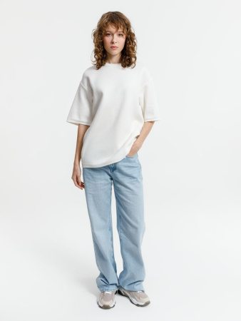 Джемпер с коротким рукавом Siluetti Volumica, молочно-белый, размер XS/S