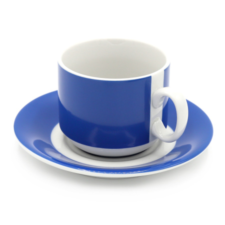 Чайная пара фарфоровая 220см³ &quot;экспресс&quot; &quot;Sunrise&quot; (7С1665Ф34), синий, в коробке
