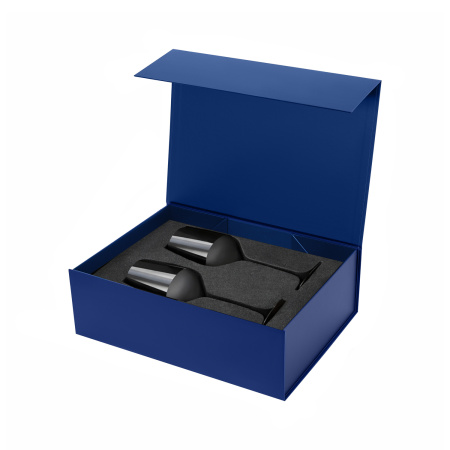 Подарочный набор 2 бокала для вина Блэк Эдишн (Black edition) в синей коробке