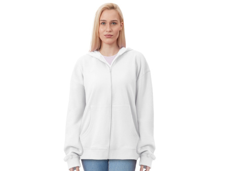 Толстовка оверсайз с капюшоном на молнии Monaco, белый