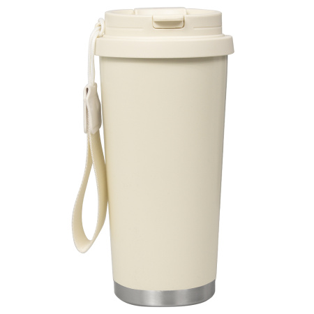 Термокружка Cosmostar, бежевый/ серебро