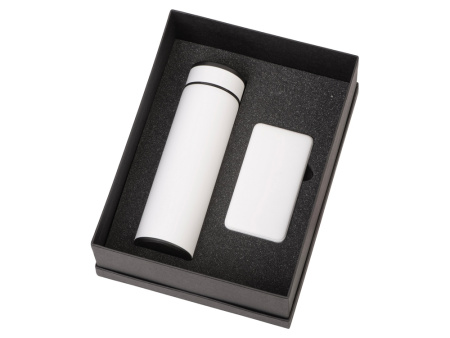 Подарочный набор с термосом и повербанком С1, белый