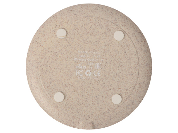 Беспроводное зарядное устройство Wheatty из пшеничной соломы, 5W Беспроводное зарядное устройство Wheatty из пшеничной соломы, 5W