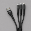 Дата-кабель Armor 3 в 1: micro USB, USB-C, Ligthning, 1.2м, черный, Deppa