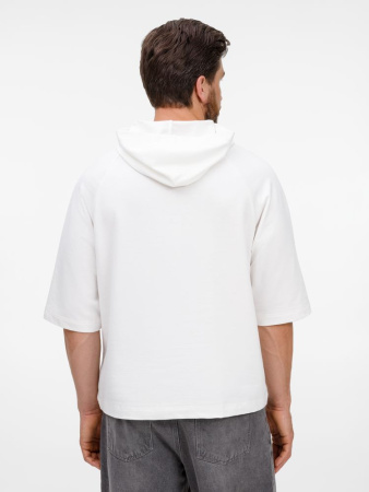 Футболка оверсайз унисекс с капюшоном Neofit, молочно-белая, размер XS/S